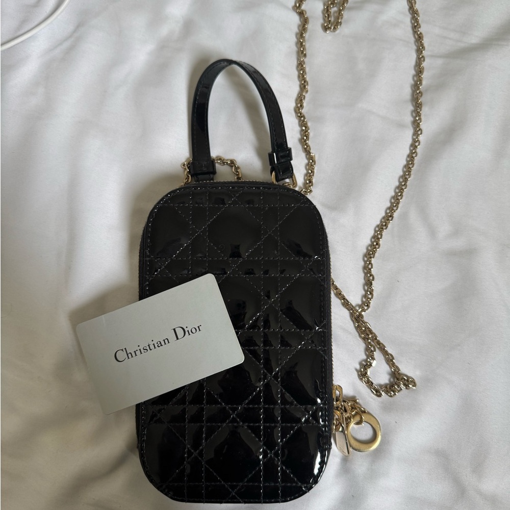 Dior Black Patent Leather Crossbody Bag